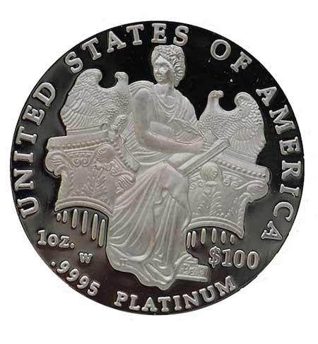 1 Ounce Platinum Coin Liberty USA